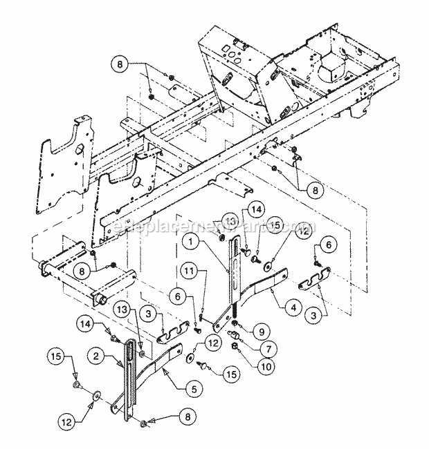 Implement Lift Hanger Diagram and Parts List for 13A-224F100 Cub Cadet Lawn Tractor